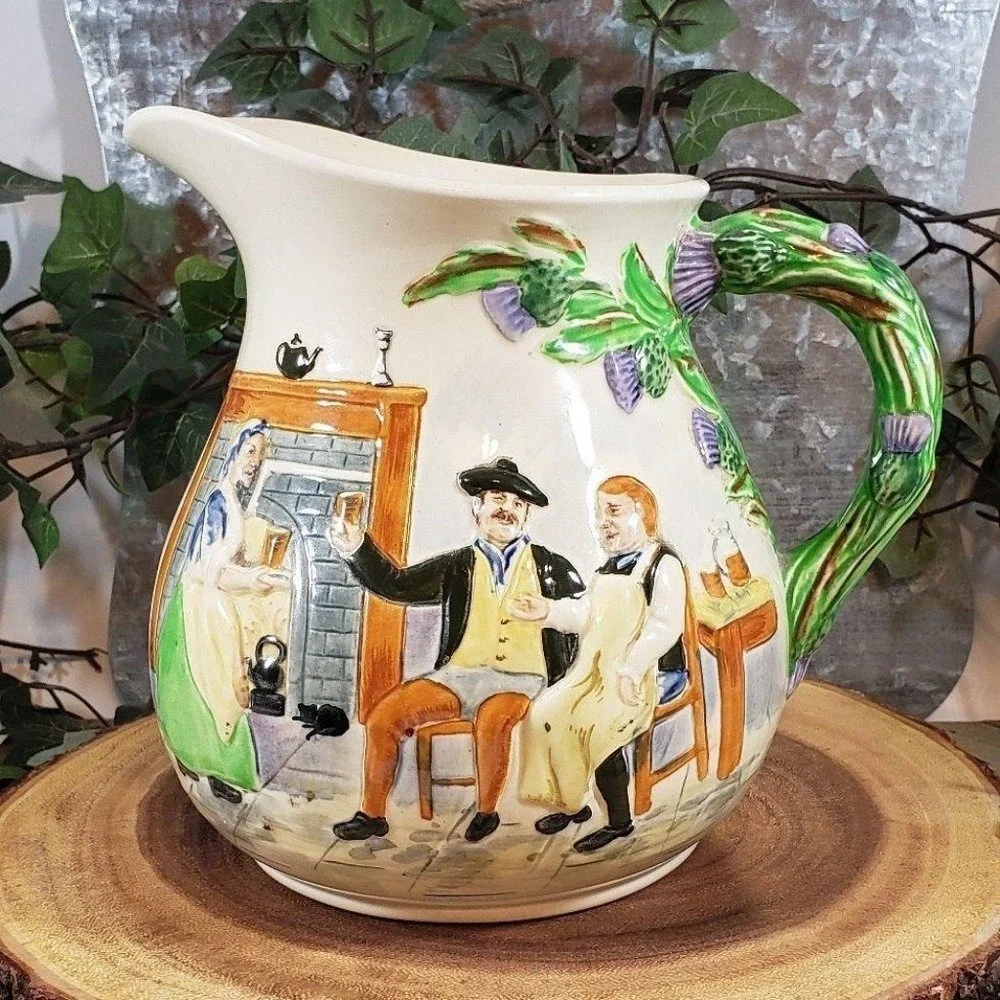 Antique Music Box Pitcher Made in England by Crown Devin Fieldings Working 1940s